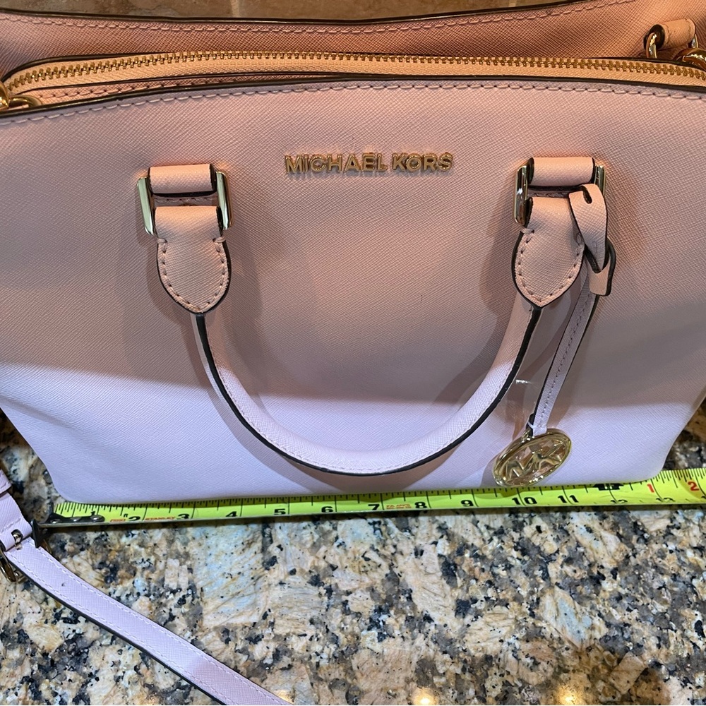 Michael Kors Pink Cross Body Bag with Gold Hardware